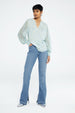 Cliff Ruffle Top | Cream White/Riad Blu