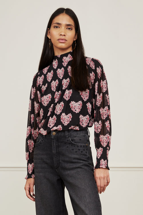 Mila Top | Black/Antique Pink