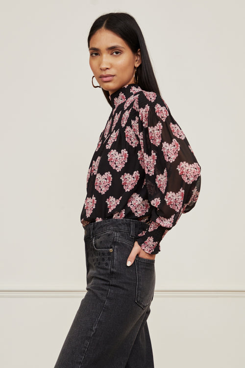 Mila Top | Black/Antique Pink