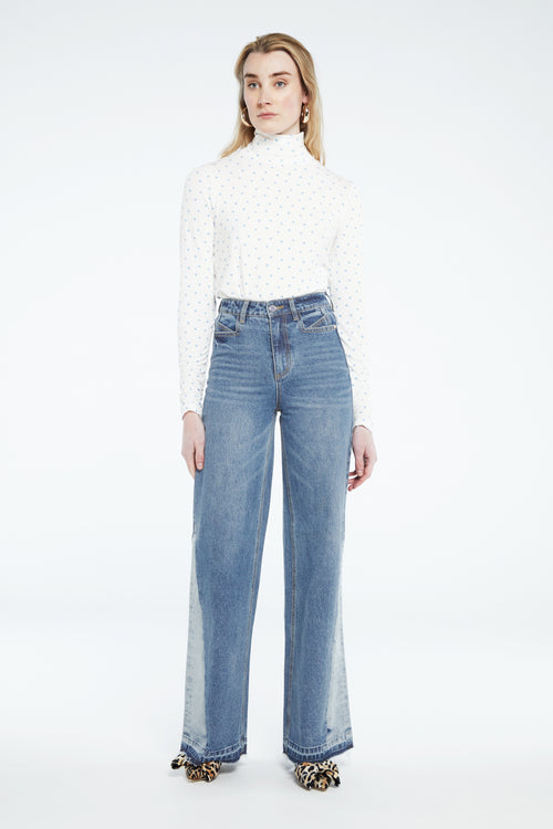 Jade Top | Cream White/Riad Blu
