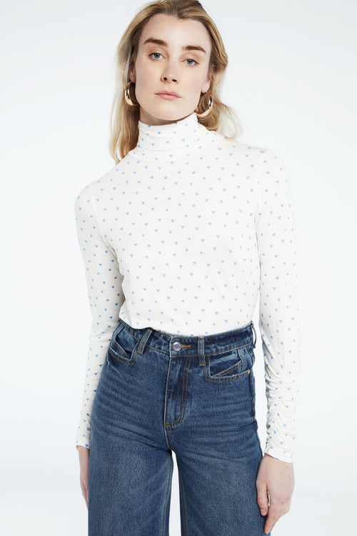 Jade Top | Cream White/Riad Blu