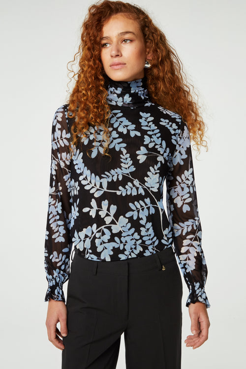 Johanna Top | Black/Cornflower Blu