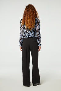 Johanna Top | Black/Cornflower Blu