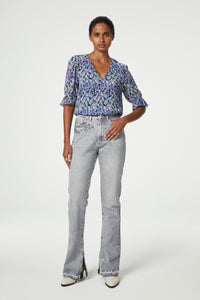Paula Top | Poppy Purple/Cream W
