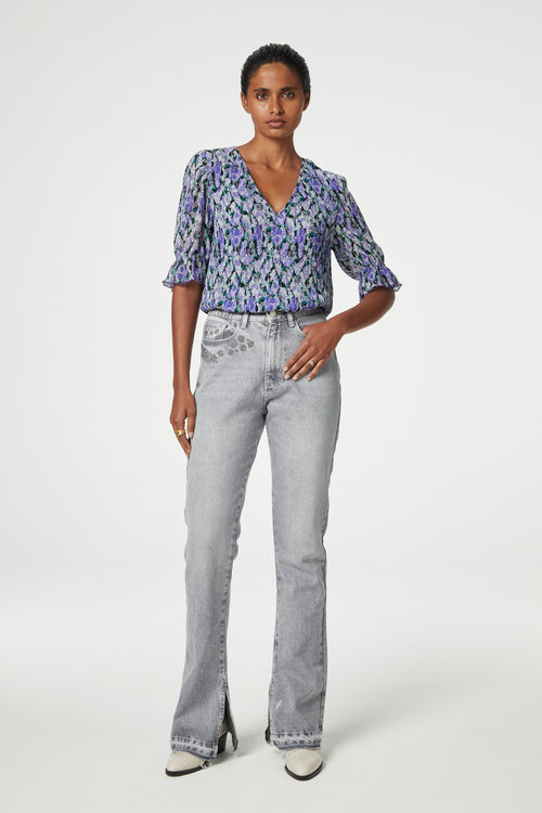 Paula Top | Poppy Purple/Cream W