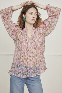 Hanni Top | Warm white/Purple Pr