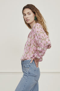 Hanni Top | Warm white/Purple Pr