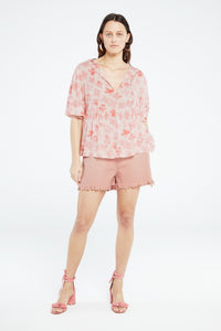 Misha Top | Cream White/Pink Gra