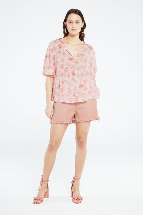 Misha Top | Cream White/Pink Gra