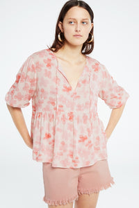 Misha Top | Cream White/Pink Gra