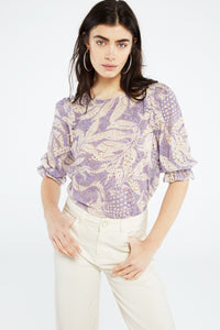 Sarah Top | Lovender/Cream White