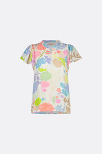 Vanessa Top | Cream White /Pink Pa