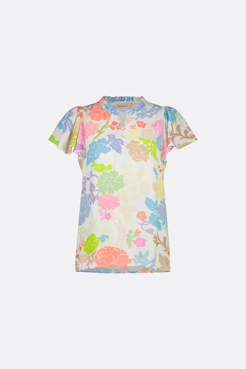 Vanessa Top | Cream White /Pink Pa