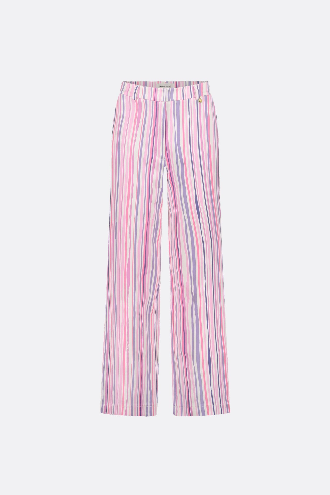City Wide Stripe Trousers | Cream White/Pink Can