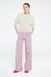 City Wide Stripe Trousers | Cream White/Pink Can