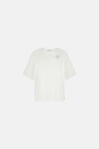 Fay Poem Blue T-shirt | Cream White / Blue