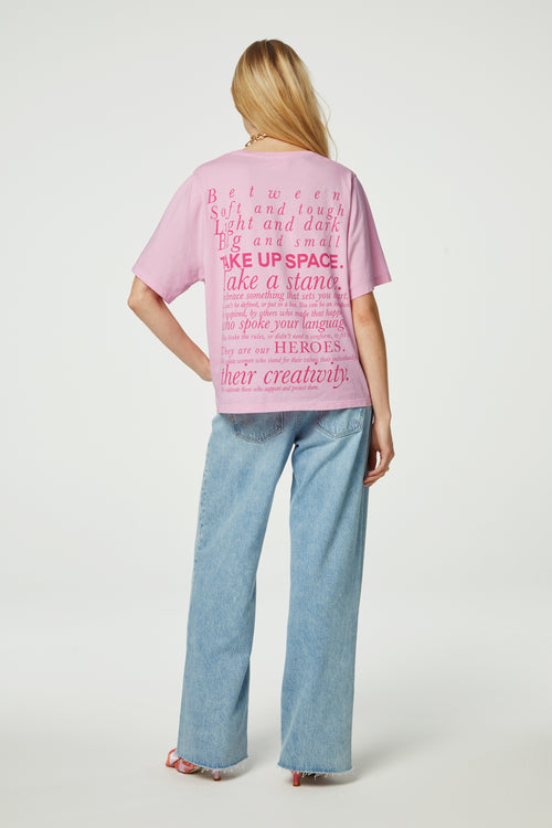 Fay Poem Pink T-shirt | Pink Rose