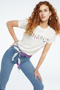 Flower chapot T-shirt | Cream White