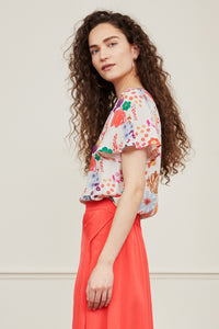 Elle Top | Cream White/Pink Ber