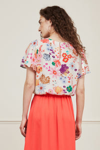 Elle Top | Cream White/Pink Ber