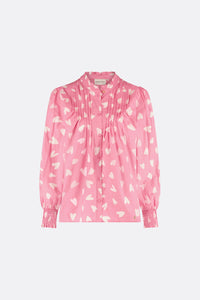 Lucky Pop Blouse | Pink Beret/Cream whi