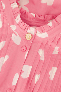 Lucky Pop Blouse | Pink Beret/Cream whi