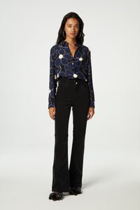Lot Blouse | Navy/Black