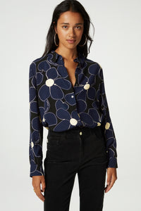 Lot Blouse | Navy/Black