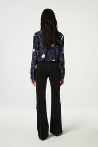 Lot Blouse | Navy/Black