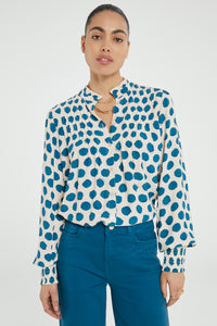 Lucky Blouse | Tasty Teal/Cream Whi