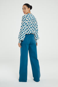 Lucky Blouse | Tasty Teal/Cream Whi