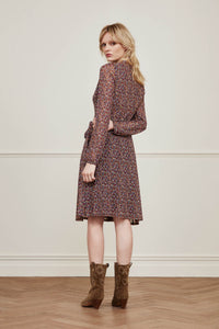 Melissa (Long Sleeve) Dress | Black/Bright Purple