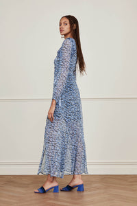 Azure Maxi Dress | Cream White/Ocean Bl