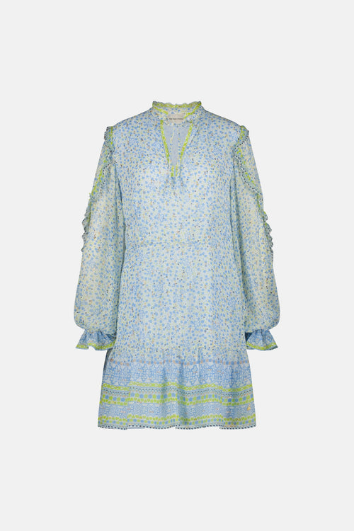 Adrienne Dress | Cream White/Riad Blu