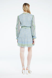 Adrienne Dress | Cream White/Riad Blu