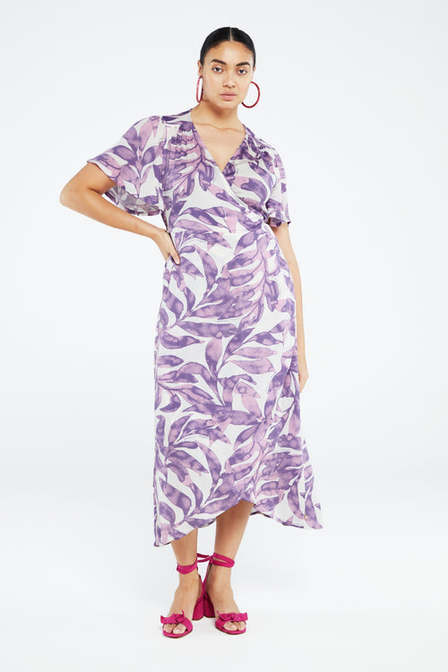 Archana Butterfly Dress | Warm White/Dusty Lov