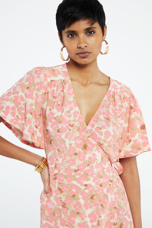 Archana Butterfly Dress | Quick Sand/Pink Papa