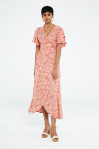 Archana Butterfly Dress | Quick Sand/Pink Papa