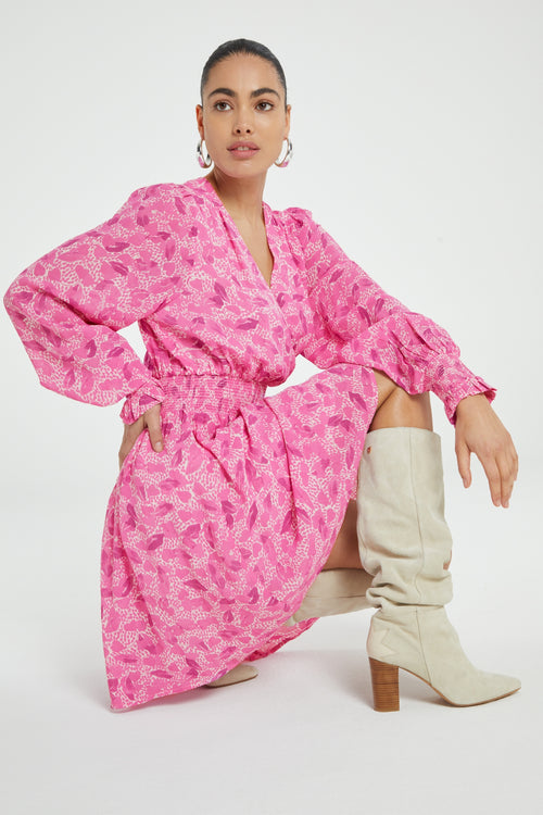 Anjuna Dress | Bubble Gum Pink/Crea
