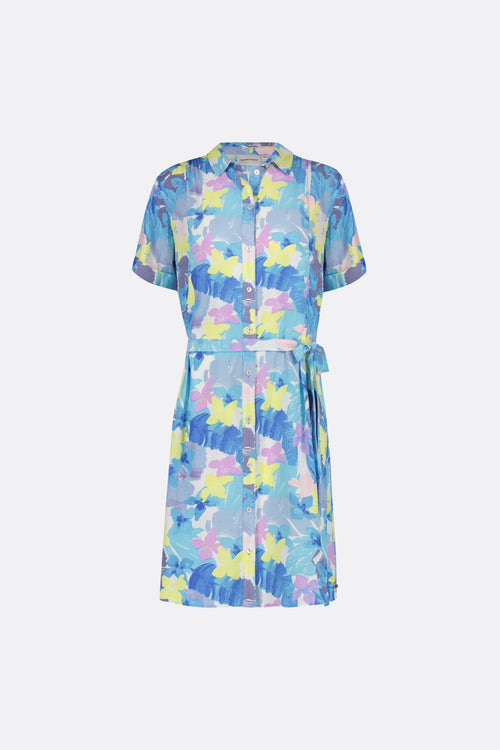 Boyfriend Dress | Cream White/Pool Blu