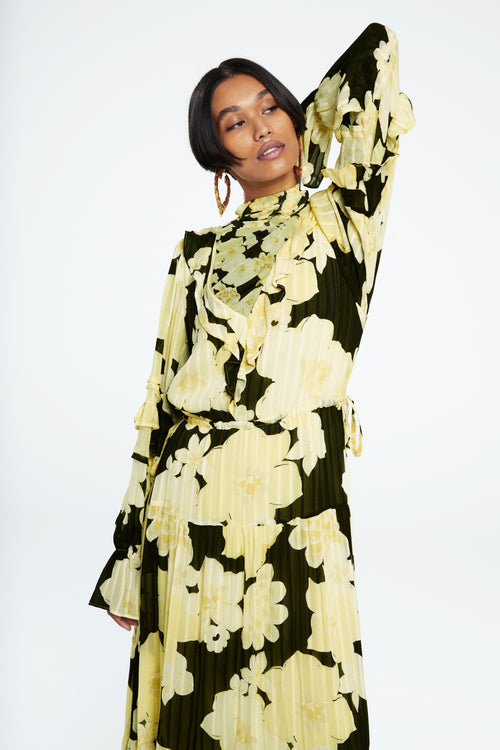 Brigitte Dress | Black/Lemon Sorbet