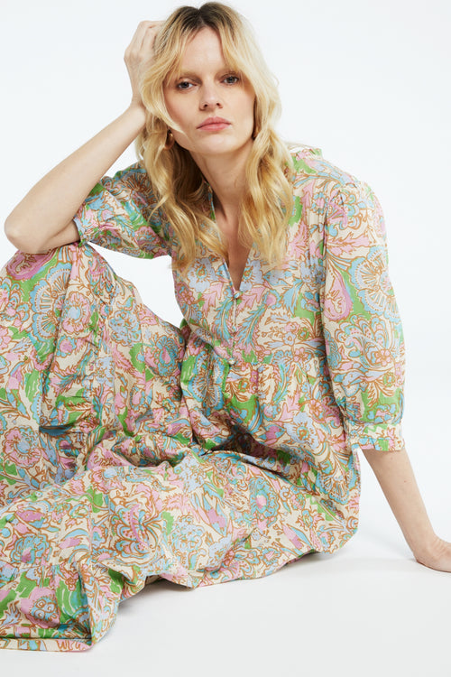 Cala Dress | Sandy Beach/Pink Can