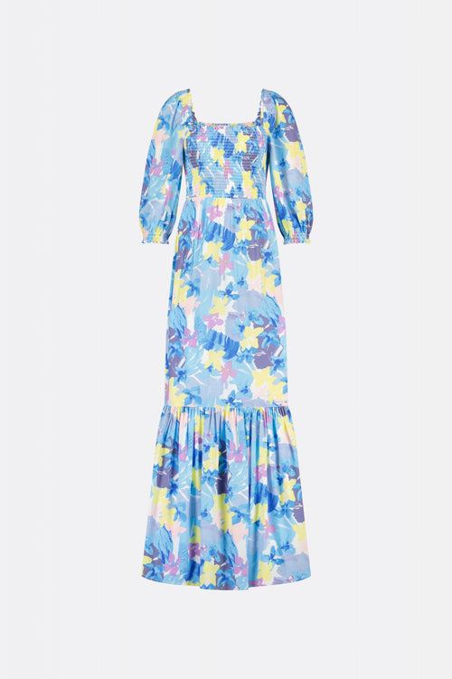 Carrie Dress | Cream White/Pool Blu