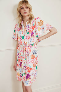 Girlfriend Butterfly Dress | Cream White/Pink Ber