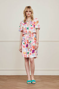 Girlfriend Butterfly Dress | Cream White/Pink Ber