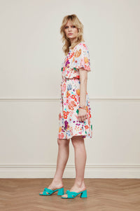 Girlfriend Butterfly Dress | Cream White/Pink Ber