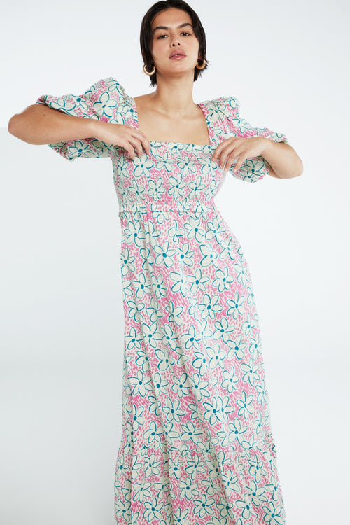 Carla Dress | Cream White/Bubble G