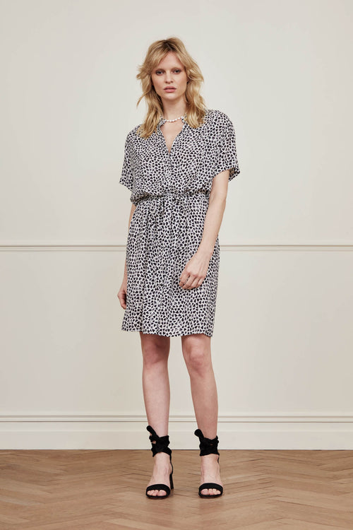 Boyfriend Tess Dress | Cream White/Black