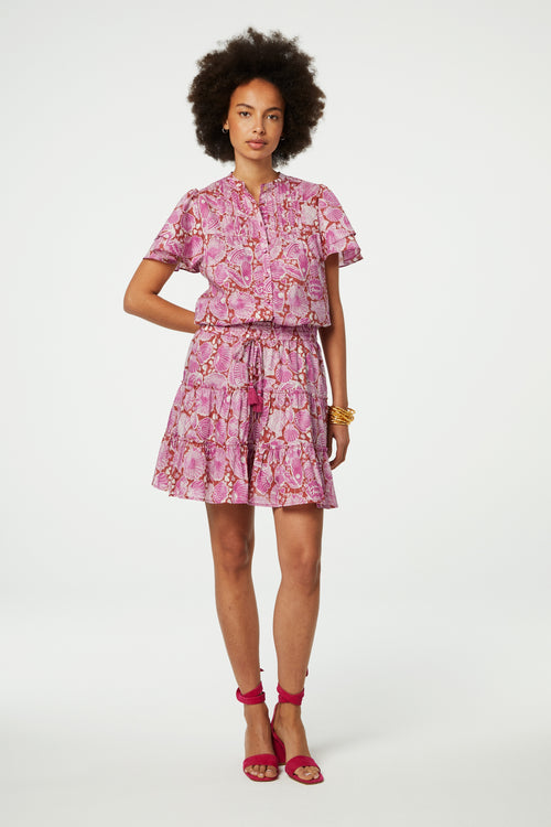 Bobbie Blouse | Tile Red/Plum Party