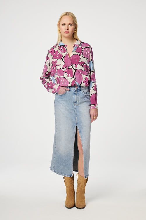 Sunrise Blouse | Warm White/Plum Part
